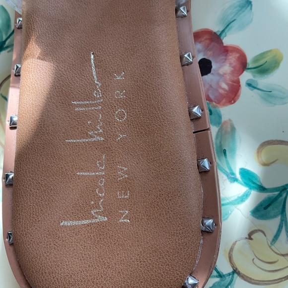 Nicole Miller Sandals, clear with rhinestones,studs, size 7, gently used. - Picture 5 of 5